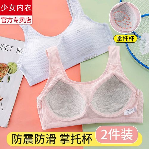 发育期少女内衣女童小背心文胸纯棉初中高中生学生大童青春期女孩