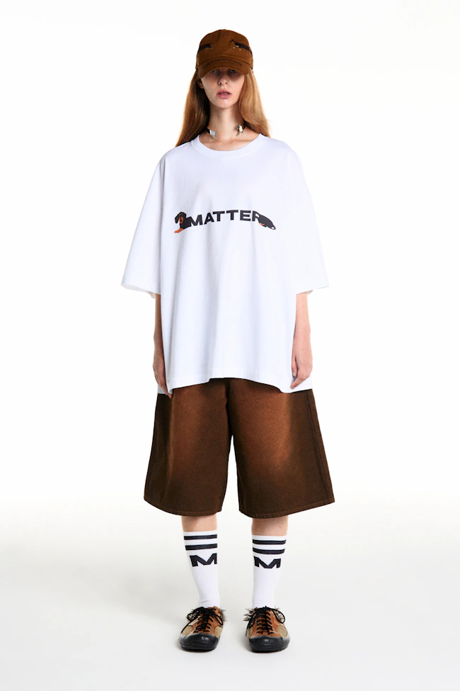 泰国潮牌 matter makers 白色纯棉宽松男友风短袖 orm同款