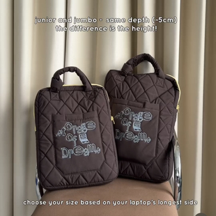 泰国小众品牌 occurinsummer巧克力色加厚平板电脑保护套手提包