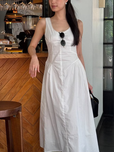 背心娃娃花边衬衣连衣裙 白色无袖 泰国潮牌 editionwear