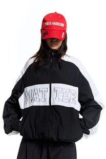 泰国潮牌 mattermakers防水尼龙滑面黑白夹克