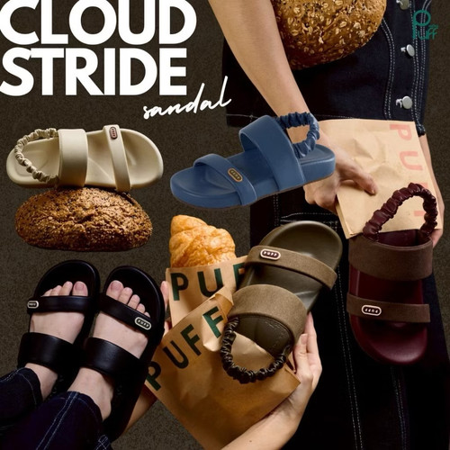 泰国小众品牌 puff shoes 软绵绵不硌脚双杠凉鞋