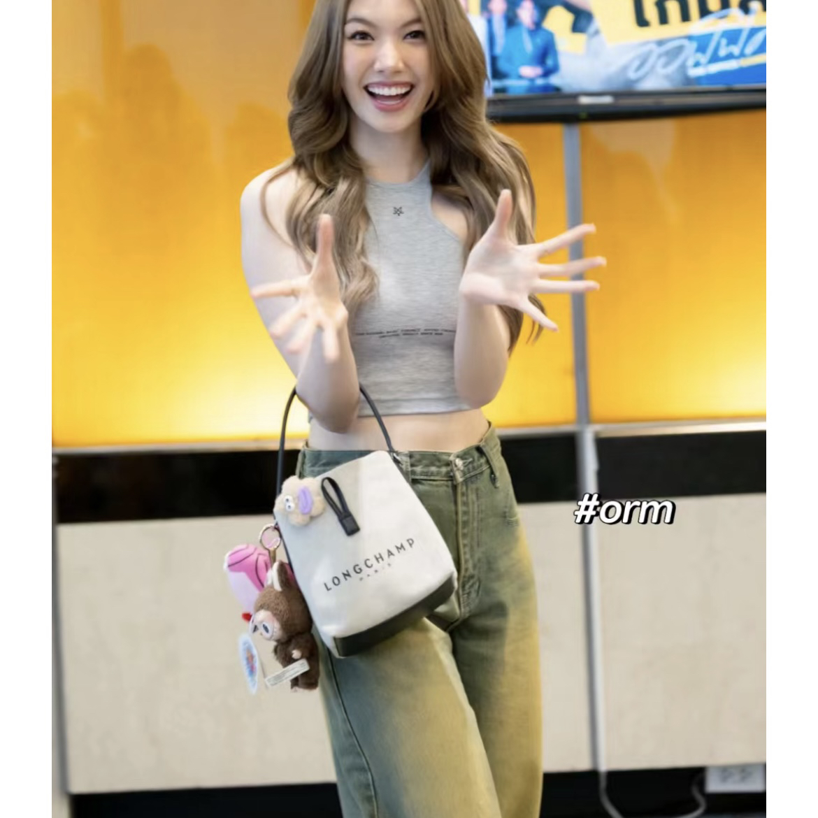 泰国潮牌 merge修身五角星灰色背心 orm同款