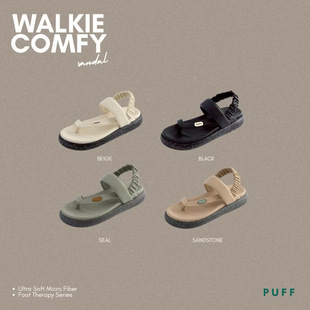 泰国潮牌 puff 超细纤维超软夹脚凉鞋