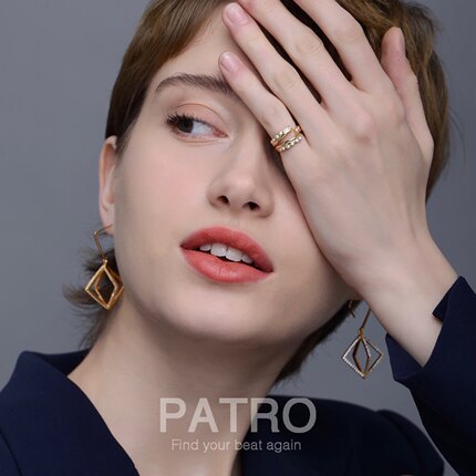 【PATRO特价回馈】 欧美网红ins风手工开口全钻真空电镀三色尾戒