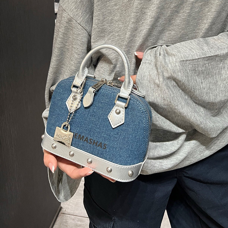 小众设计高级感手提贝壳包女2025新款时尚单肩斜挎包牛仔小包包潮,箱包皮具/热销女包/男包,通用款女包,淘宝优惠券,粉丝福利购,淘宝优惠卷