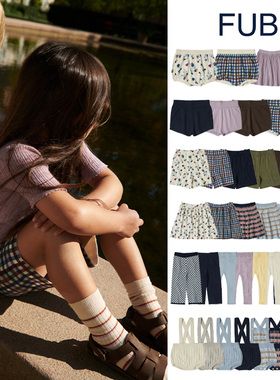 到手5折FUB 经典儿童纯色T恤上衣衬衫休闲短裤条纹裙有机棉男女