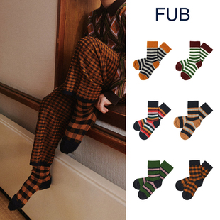 丹麦FUB 男女 AW25婴幼儿童纯羊毛短袜条纹袜子百搭保暖秋冬新款