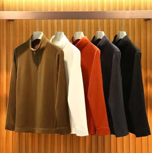 透气男士半高领长袖T恤打底衫