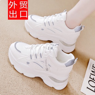 乔丹女鞋真皮防滑老爹鞋女2025冬季新款加绒内增高休闲运动鞋女款