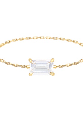 Yi Collection珠宝 14K 白色托帕石链戒