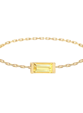 Yi Collection珠宝 14K 黄色蓝宝石方形链戒