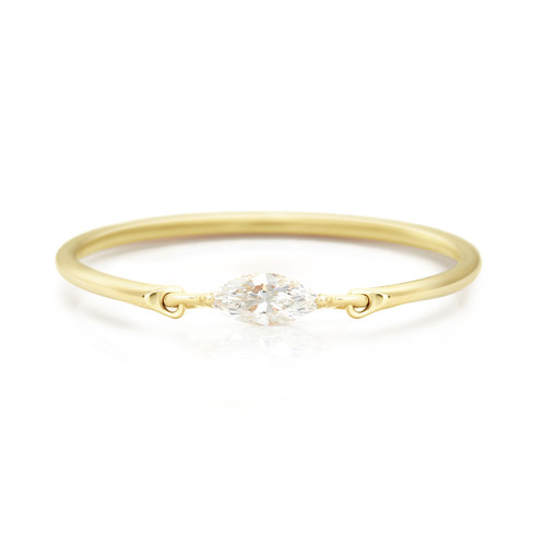 Yi Collection珠宝 14K 马眼形钻石小巧精致戒指 优雅美丽