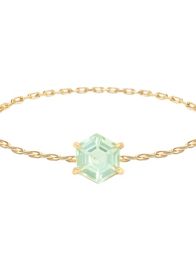 Yi Collection珠宝 14K 六边形绿色碧玺链戒