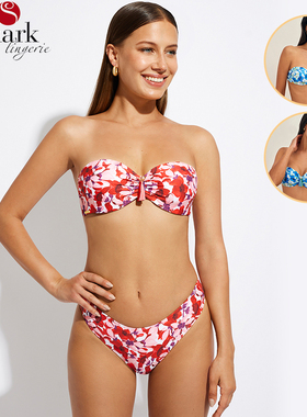 Selmark欧洲风印花比基尼分体泳衣可拆肩带三点式泳装套装BH31602