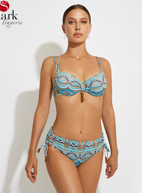 Selmark欧洲进口提花料比基尼两件套欧美风情印花度假泳衣BH61103