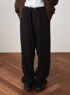 秋冬加厚澳洲美利奴黄金棉羊毛直筒西裤 HUNTINGOLD 1533