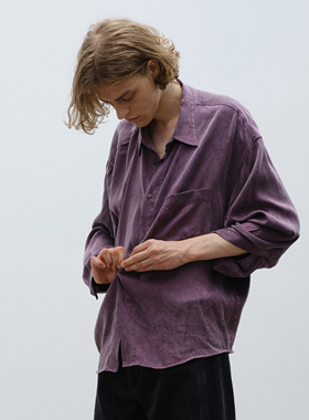 HUNTINGOLD凉感天丝缎面复古长袖衬衫轻薄防晒少年感百搭 1533