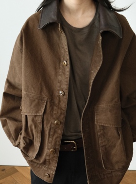 意大利进口Minerva皮领水洗Barbour风猎装夹克 HUNTINGOLD 1533