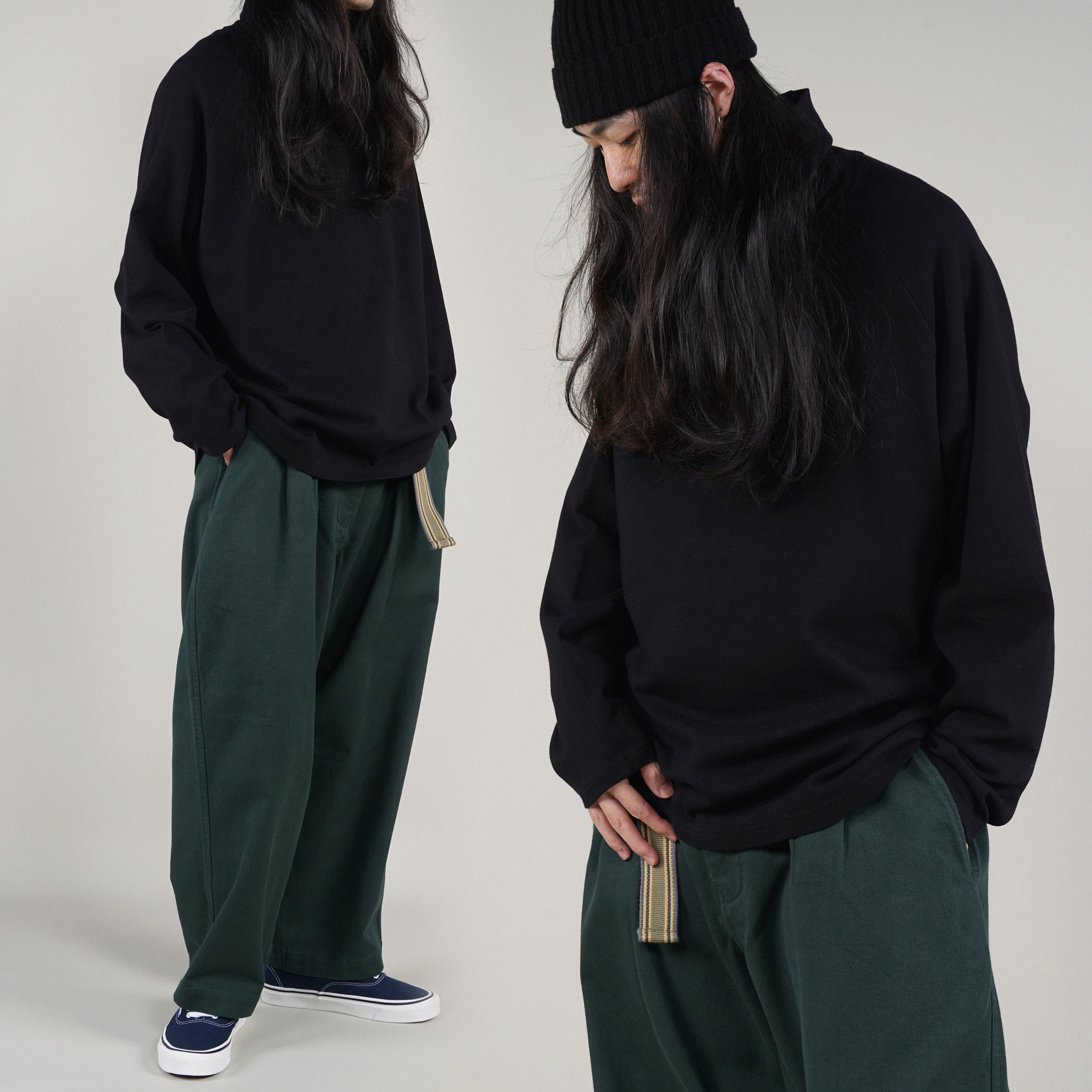 落肩宽松高领叠穿内搭保暖长袖