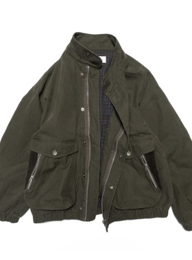 Talon拉链复古军事立领廓形夹克 HUNTINGOLD 1533