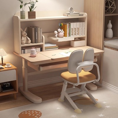 爱果乐儿童学习桌可升降实木书桌
