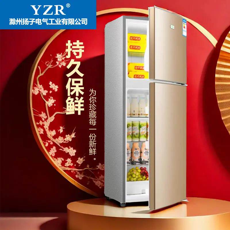 租房家用小型冰箱宿舍卧室用中型双开门静音冷藏冷冻2-3人用120cm