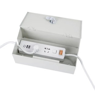 拖线板插座防盗锁能上墙的电线专用收纳箱插排阻燃金属防水插排盒