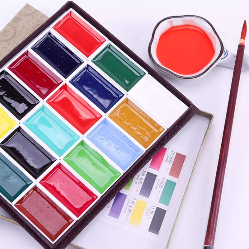 吉祥35色珍珠耽美国画固体水彩