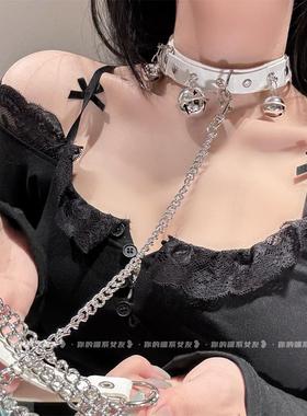 喵：铃铛项圈女颈带链子锁骨链颈环项链多铃铛脖环choker性感套装