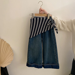 【安安家女童秋冬季韩系2025新款加绒屁帘牛仔裤小童裤子Z-YZ006