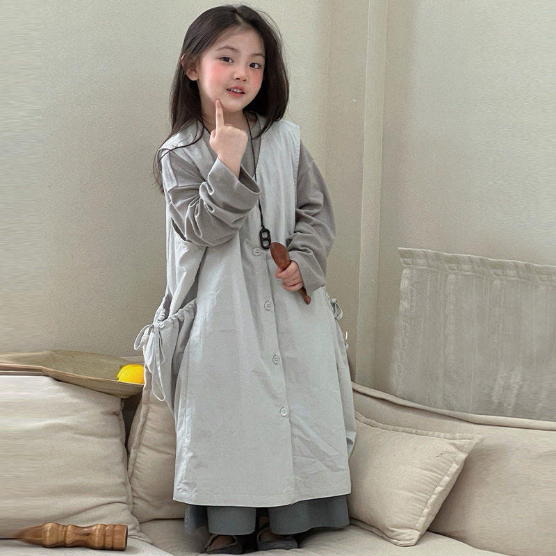 女童韩系套装长袖T恤春秋季打底衫休闲简约连衣裙半身裙子三件套