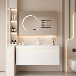 可丽耐肤感一体盆浴室柜组合洗漱台卫生间洗手盆柜洗脸池卫浴柜