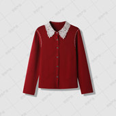 超软羊脂玉 早春新款 镂空钩花百搭上衣 巨显瘦 上面扣子可解开