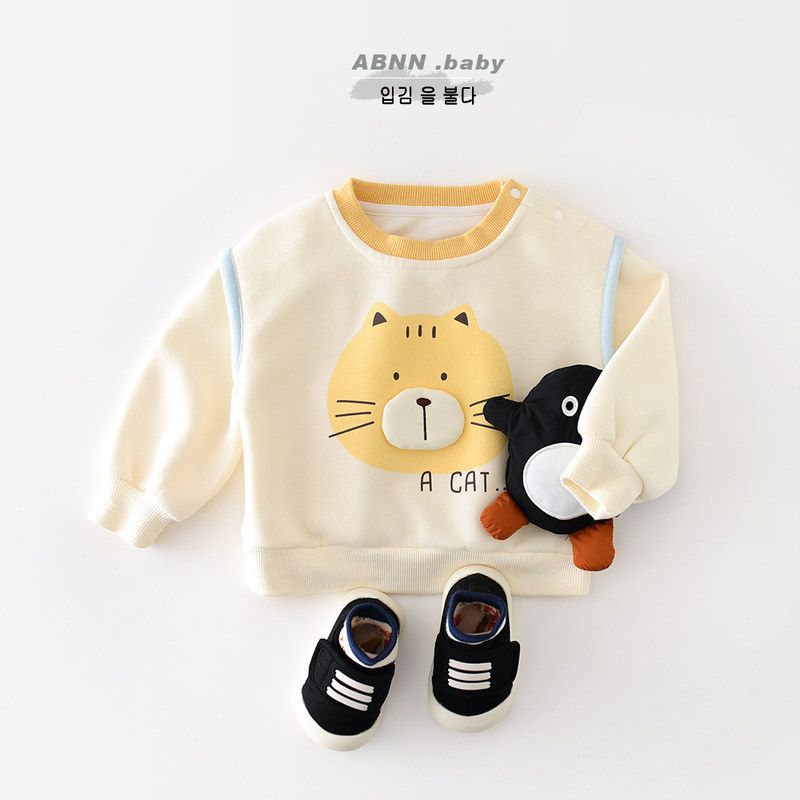婴儿韩版卫衣秋季2026新款男女童立体卡通上衣宝宝可爱衣服春秋装