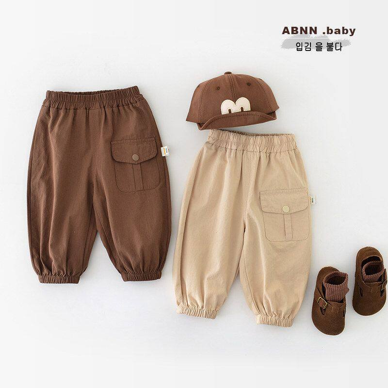 宝宝纯棉裤子春秋新款男女童韩版洋气工装裤婴幼儿春装时尚休闲裤