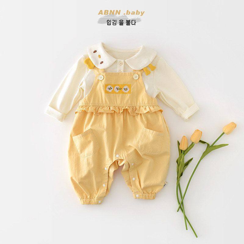 婴儿纯棉背带裤春装新款女宝洋气裤子女童春装连体裤宝宝甜美爬服,童装/婴儿装/亲子装,连身衣/爬服/哈衣,淘宝优惠券,粉丝福利购,淘宝优惠卷