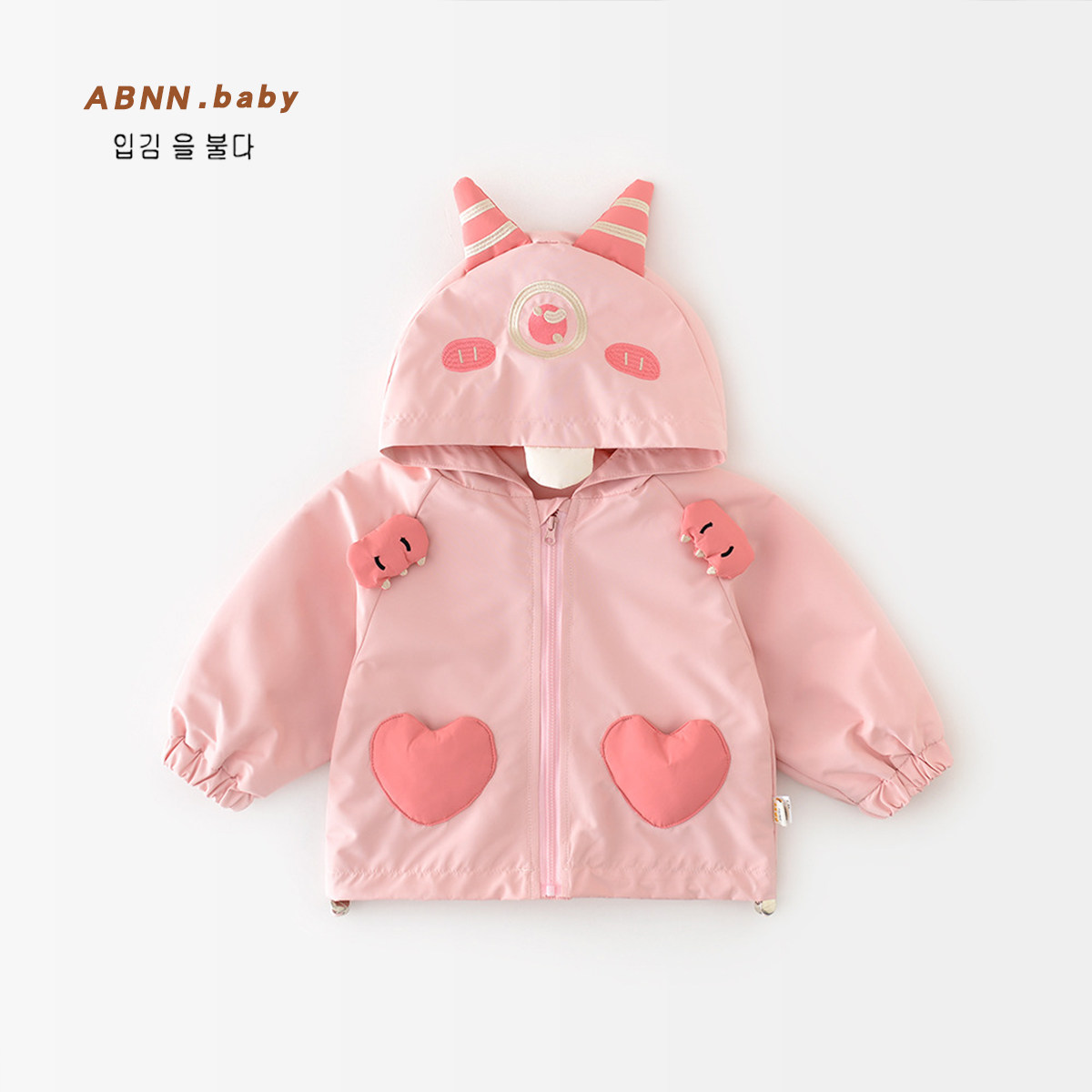 女童连帽外套春装新款婴儿卡通可爱风衣春秋款韩版女宝宝洋气上衣