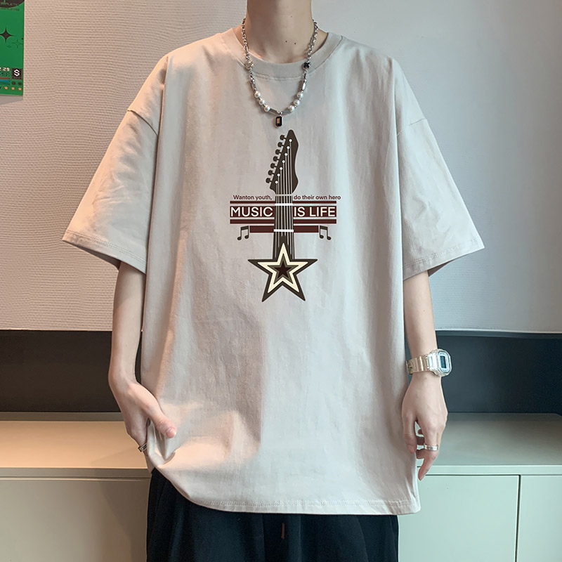 男士短袖丅恤2023新款纯棉夏季夏天衣服男装高中生夏装青少年t恤