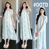 新款 连衣裙夏装 薄荷曼波扎染连衣裙2026 已出货孕妇装 有腰带款