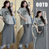 T恤 纯棉慵懒风韩版 新型无托腹猪鼻扣半身裙 新品 夏季