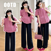 2026夏季 宽松直筒裤 新款 孕妇上衣 设计感宽松花苞甜美短袖 现