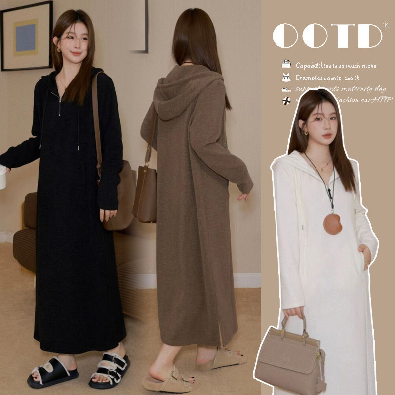 孕妇秋冬装 宽松大码加厚针织连帽卫衣裙2025新款,孕妇装/孕产妇用品/营养,连衣裙,淘宝优惠券,粉丝福利购,淘宝优惠卷