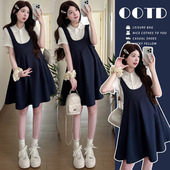 衬衣背带连衣裙两件套装 孕妇夏季 新款