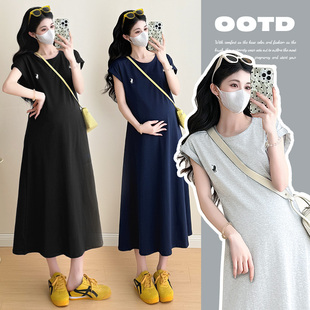 有货 孕妇夏装纯棉2026新款宽松大码长款连衣裙