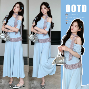 2026新款 上衣半身裙套装 孕妇装 针织短袖 夏装 现