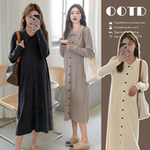 高级感法式 连衣裙2025新款 甜美娃娃领针织裙春秋季 孕妇秋装