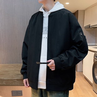 春秋款飞行员夹克男装修身潮牌薄款上衣2024新款潮流痞帅炸街外套