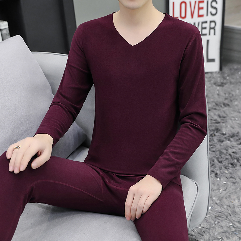 双面绒无痕保暖内衣男套装纯色V领紧身一套青年时尚秋衣秋裤套装,女士内衣/男士内衣/家居服,保暖套装,淘宝优惠券,粉丝福利购,淘宝优惠卷