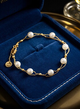 2025款复古双层极细珍珠手链手串